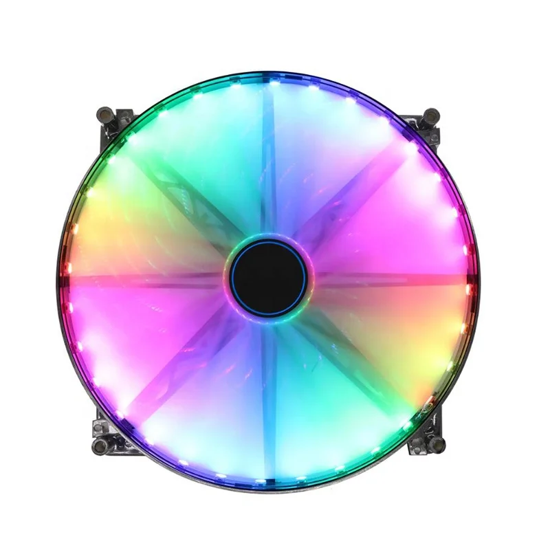WellSunFAN Factory Price High Performance  22020 show the RGB rainbow color 200mm case fan