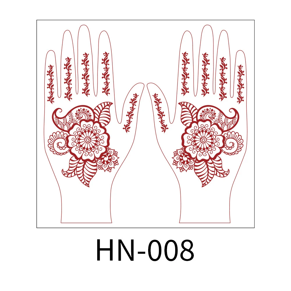 Hand Tattoo Body Art Sticker Waterproof Sweatproof Temporary Henna Tattoo Stickers for Hand and Foot