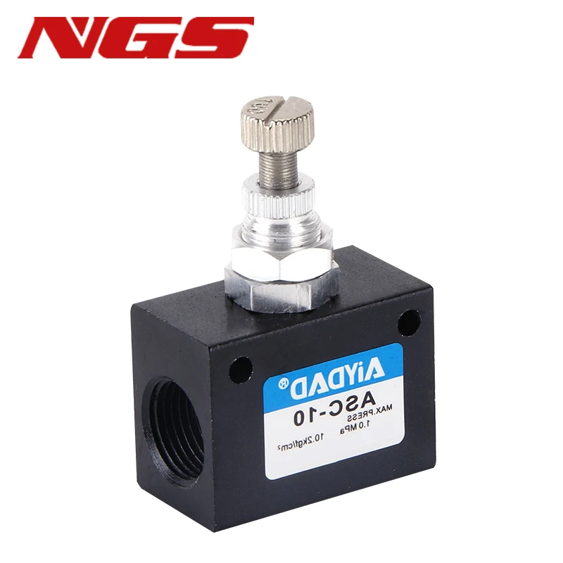 ASC KLA-06/08/10/15/25/32/40/50 RE01 02 03 04 Pneumatic Speed Regulating Valve Flow Control Valve One-way Throttle Valve