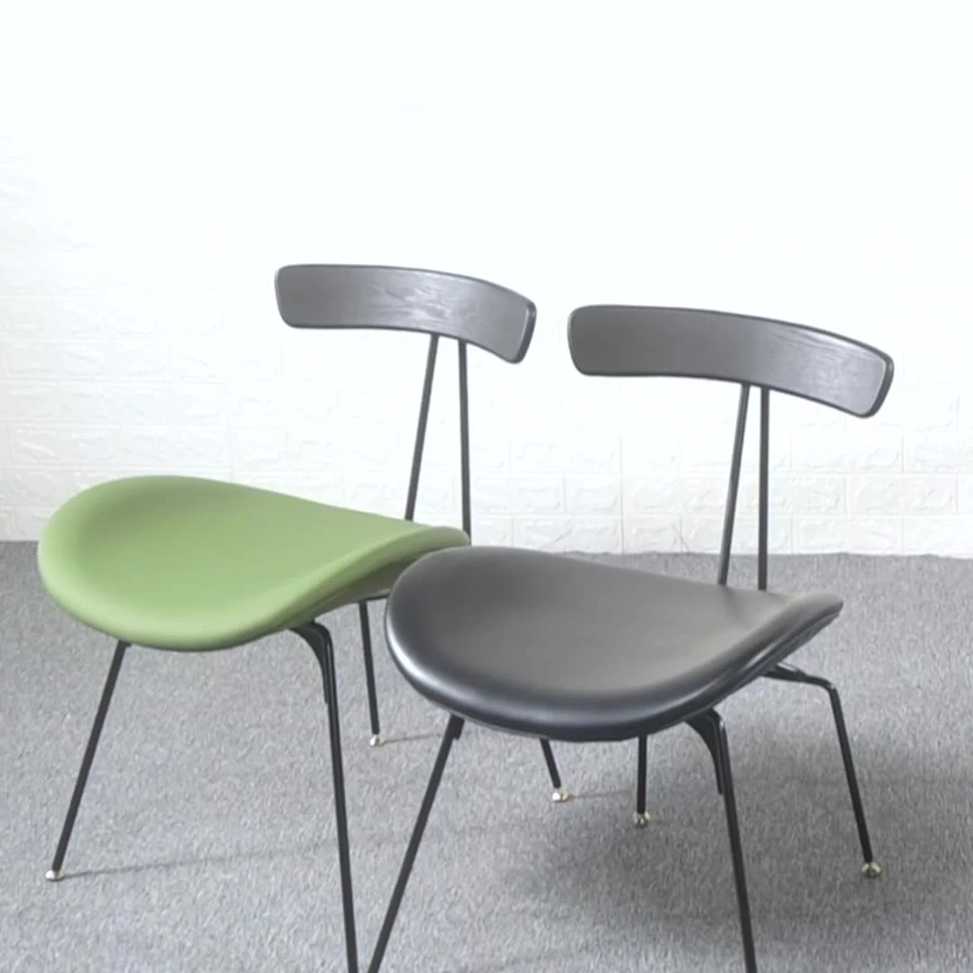 Household Nordic Industrial Style Dining Chair Wrought Iron Light Luxury Back Leisure Restaurant Chair Designer Ant Chair