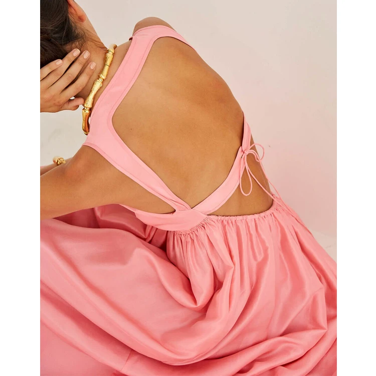 High Quality Custom Causal Sexy Empire Sundress Square Neck Backless  Women Gowns Party Evening Club Night Maxi Long Dresses