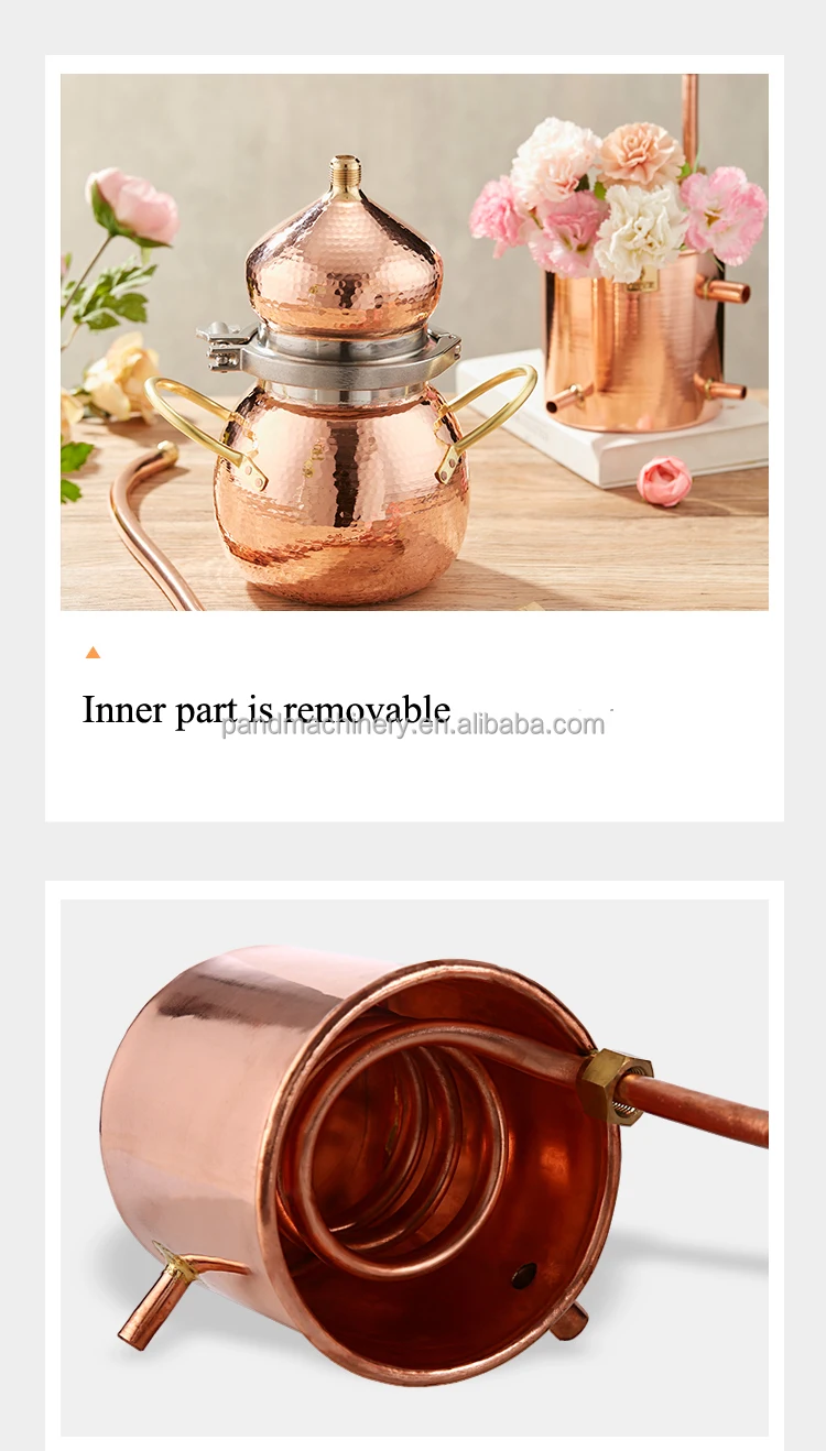 Home use whisky gin vodka moonshine essential oil distiller/Pure Dew Distiller/Purple copper purification equipment
