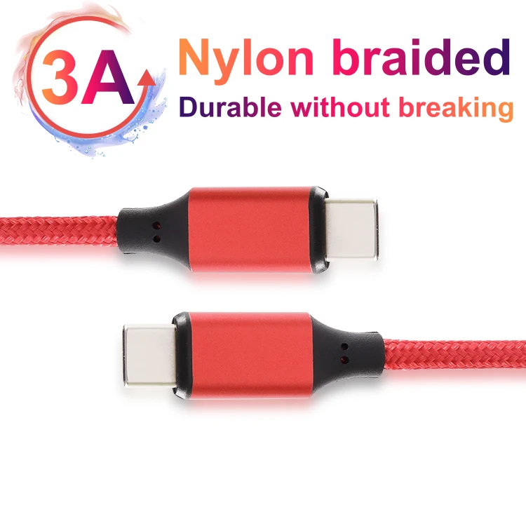 
usb 2.0 1m 3m durable type c super fast charging cord wholesale nylon charger data cable 
