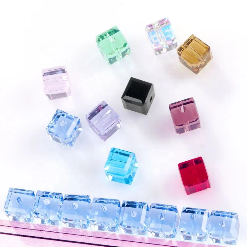 K9 Glass High Quality Cube Crystal Glass Beads For Earring
