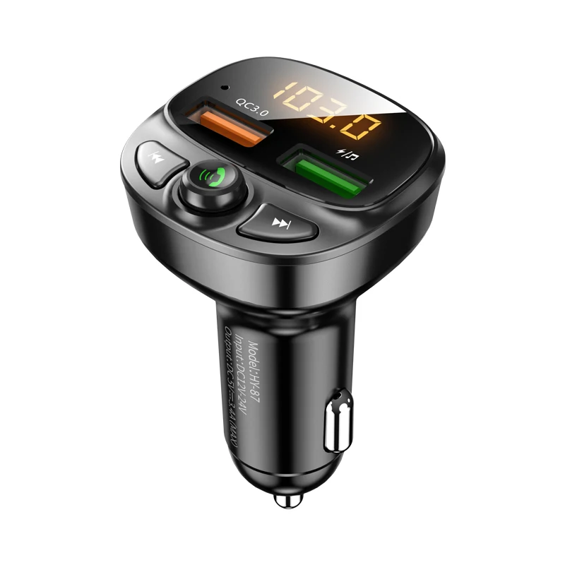 BT FM Transmitter Wireless Radio Adapter Car Kit with Dual USB Charging Car Charger MP3 Player Support TF Card & USB Disk