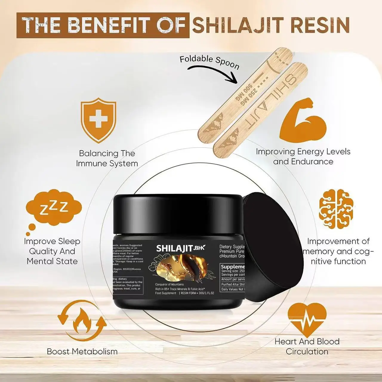 Shilajit Resin with Fulvic Acid Trace Minerals Original Pure Shilajit gel with 85+ Humic Acid Supplement Gel