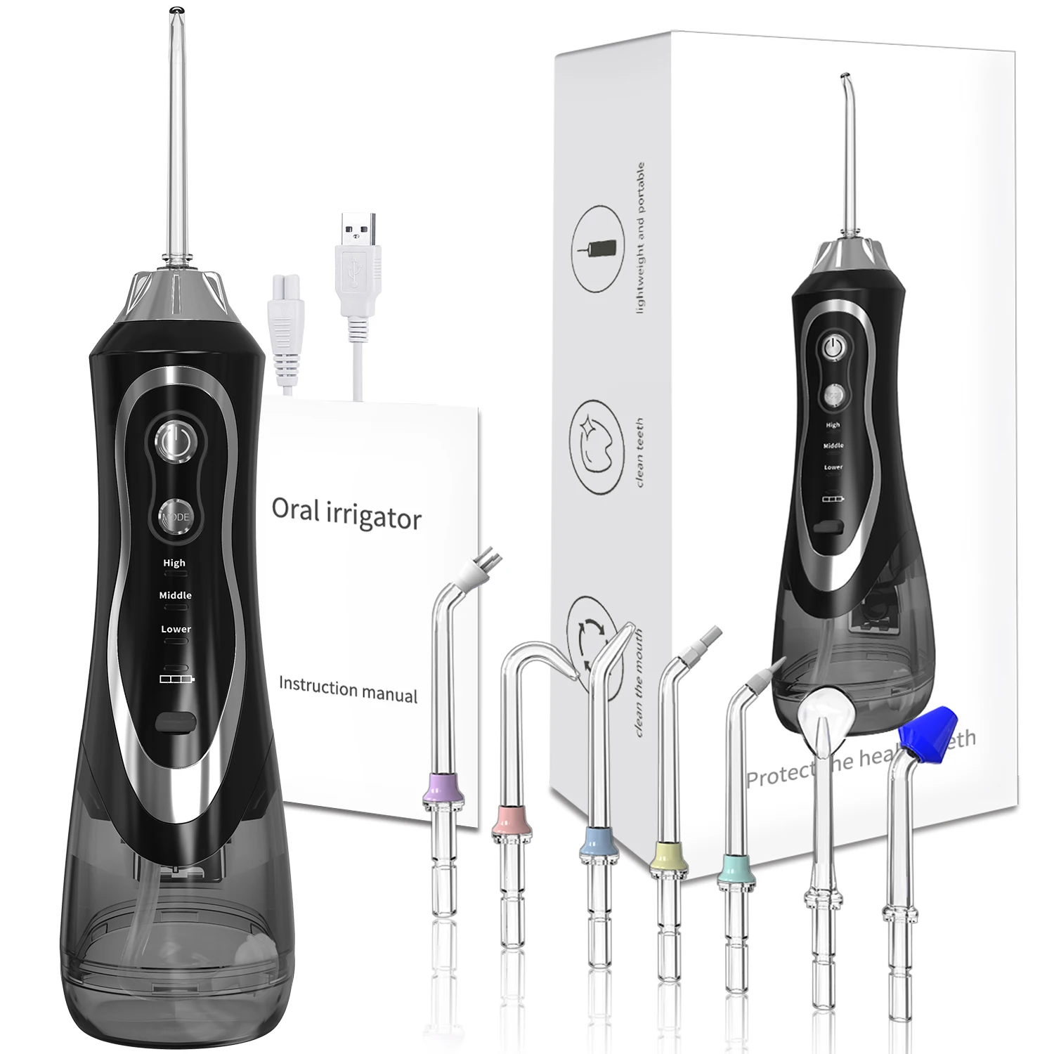 Travel Dental Irrigator Water Flosser Flossing Teeth Cleaner Tooth Care Powerful  Air Pick Tooth Care Oral Water  Flosser