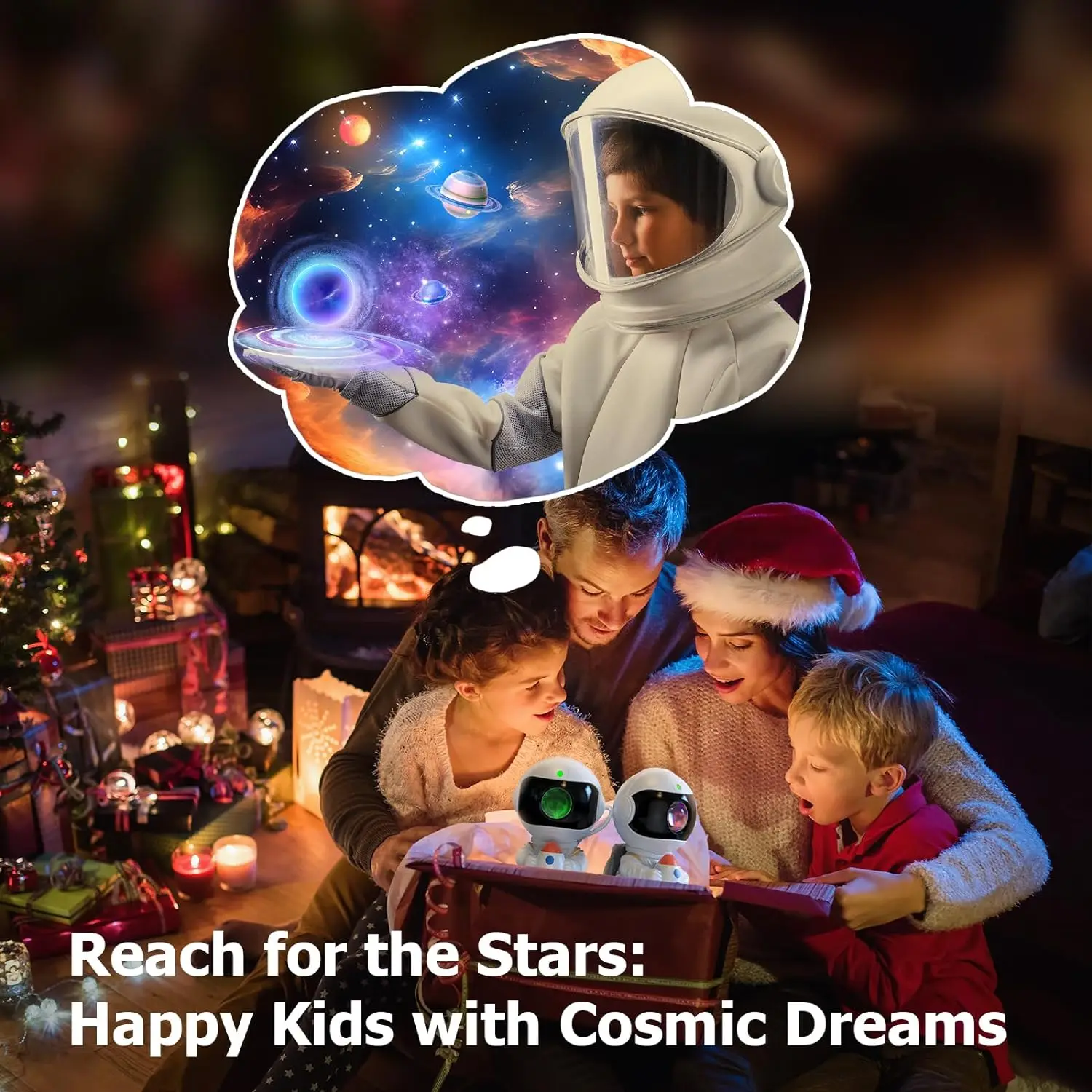 Mini Astronaut Lamp Starry Projector Light Star Projector Galaxy Light Projector Nebula Night Light table lamp with Spacecraft