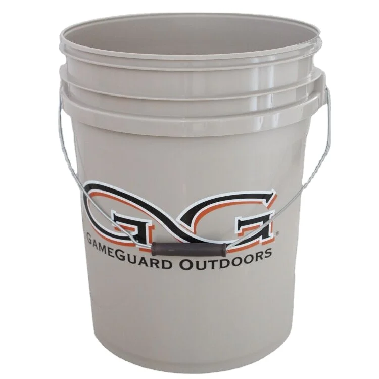 Factory custom plastic 5 gallon bucket 20 liter pail sell thickened industrial Recyclable plastic bucket with lid and handle
