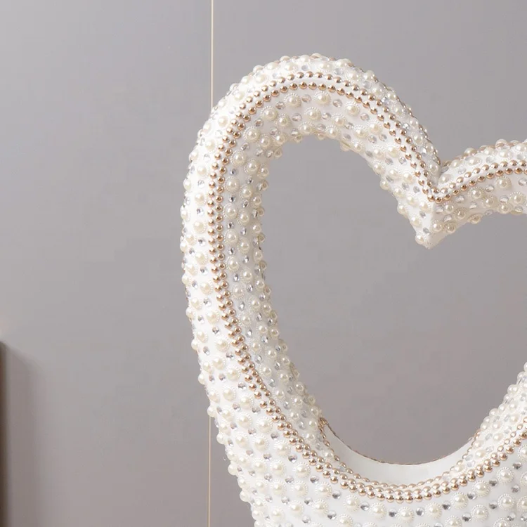 decorative modern silver white crystal glass vase home decor heart shape flower mirrored vase