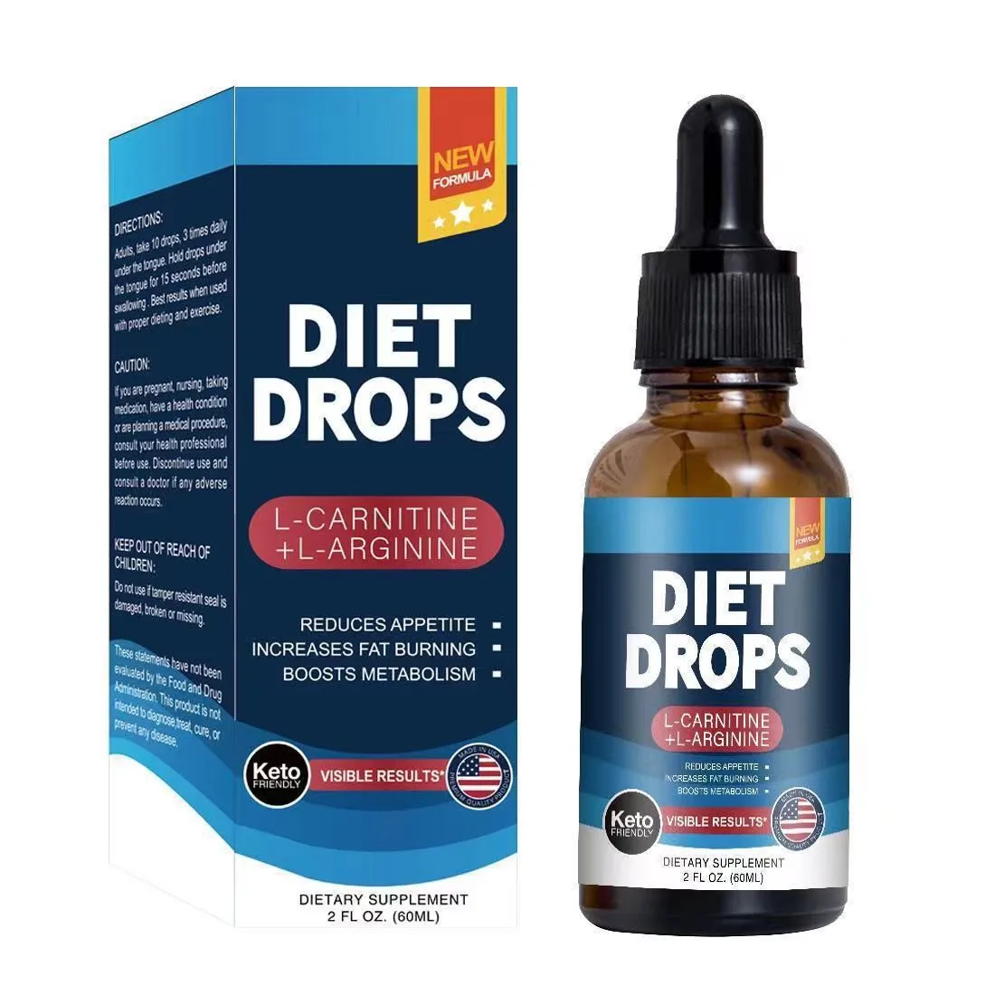 New Arrival Keto Drops Appetite Suppressant Weight Loss Organic Vegan KETO Drops Liquid
