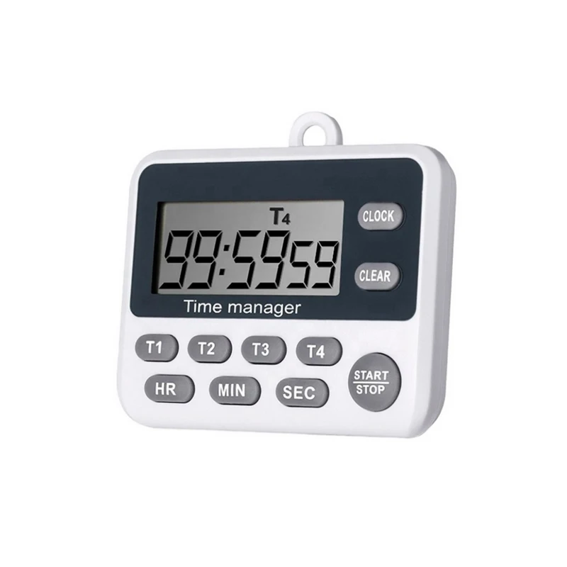 Factory Price Kitchen Lab Classroom Countdown 4 Channels Digital Timer with Alarm Clock