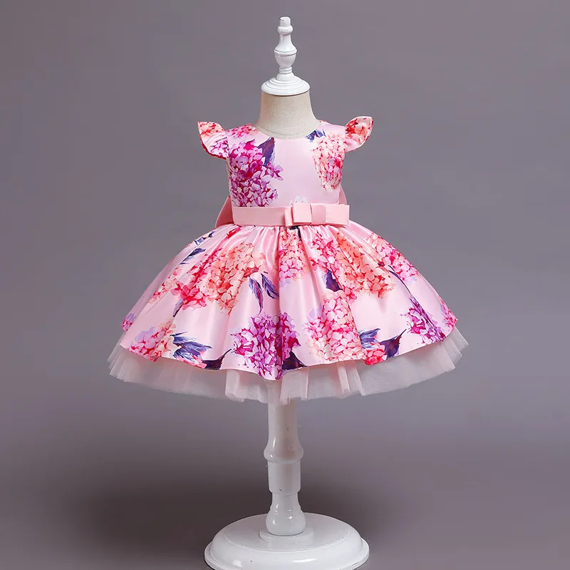 Flower Ruffle Ball Gown 2nd Birthday Party Dresses For 8 Year Old Girls