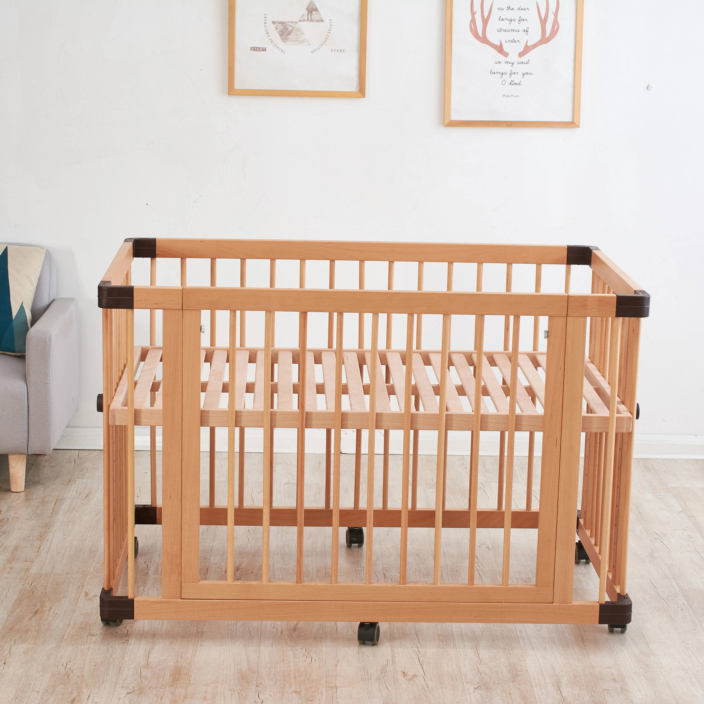 Custom Wooden Children Baby Crib Beds Montessori Bed Kids Toddler House Baby Bed