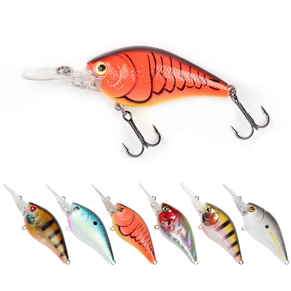 KEWOTE Crankbait Wobbler 60mm 12g Depth 2.0m Floating Crank Lure Bait for Bass Fishing with Long Lip Bill