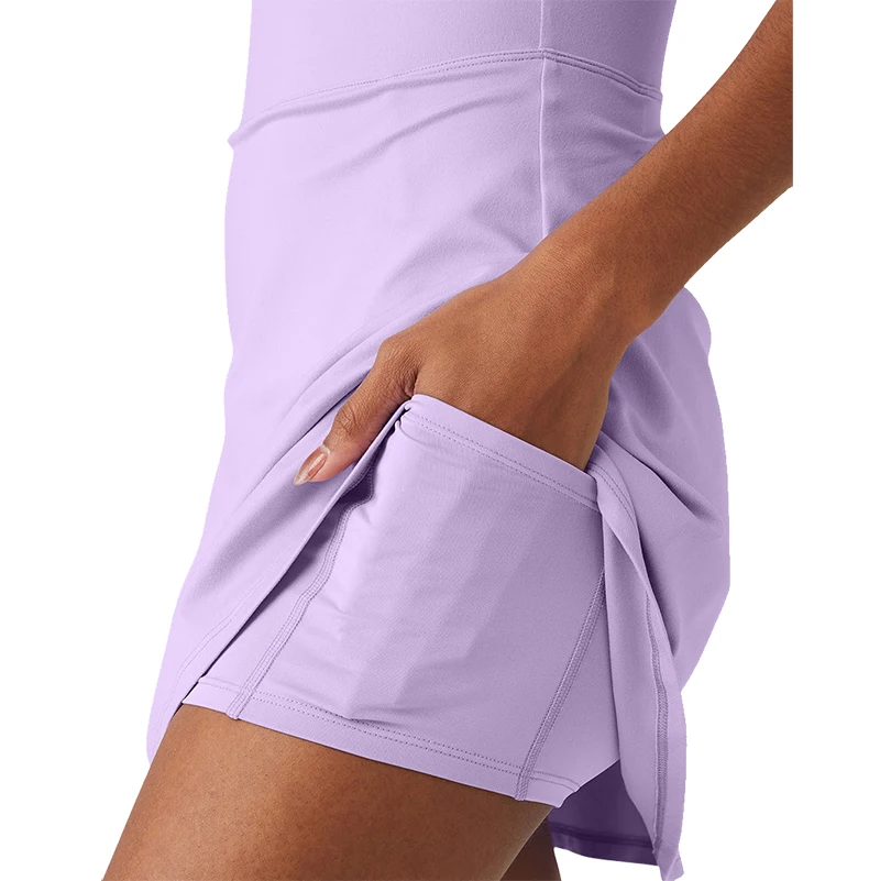 Latest Hot Selling Custom Yoga Wear Sport Sexy Slim Fit Breathable Outdoor Fitness Tennis Dress With Under Tights