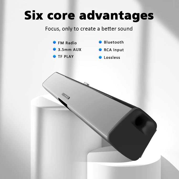 Wireless Sound Bar Speaker Stereo Bass TV Soundbar with Remote control ,RCA,AUX,TF Card
