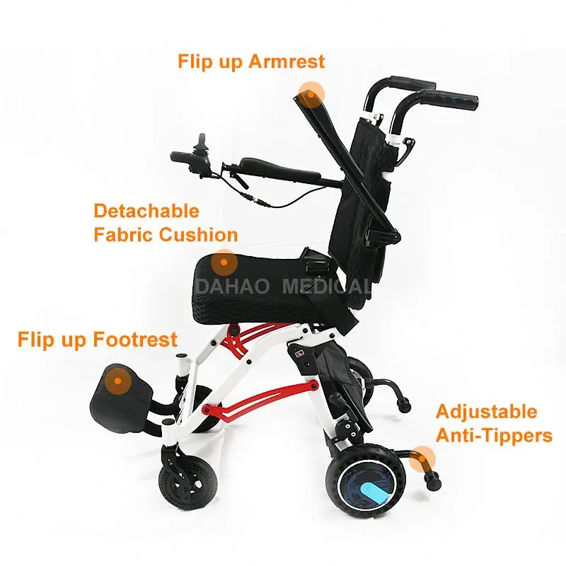 Small Size Outdoor Manual Brake Foldable Electric Wheelchair for Trip