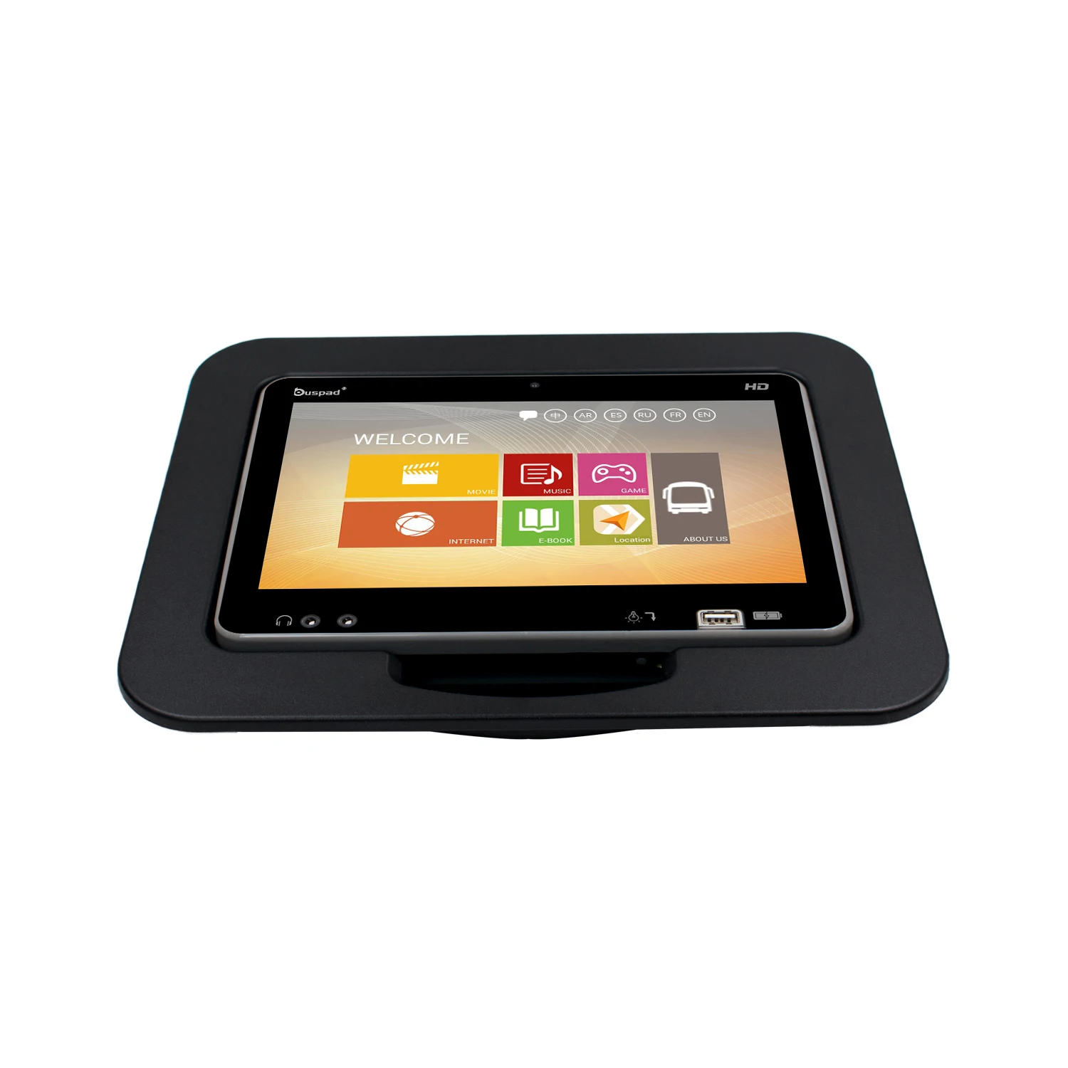 Customized new android monitor 10 inch for bus vod system for coach/train/bus/cruise