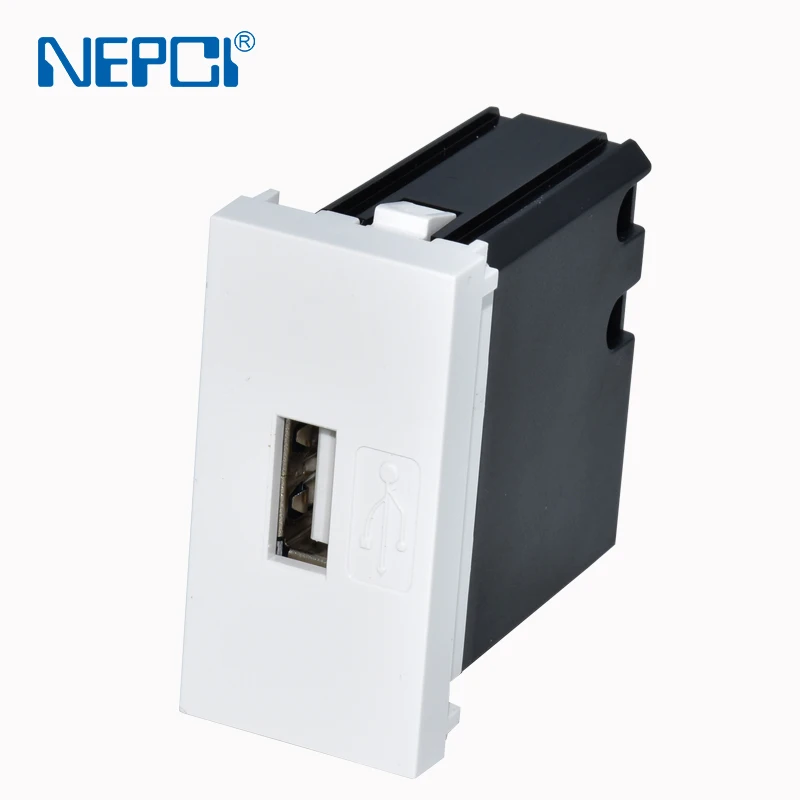 NEPCI Factory 5V2.1A  45*22.5mm Vertical USB A Charger Socket Module XJY-USB-A41 Suitable For Legrand Wall Decorative plate