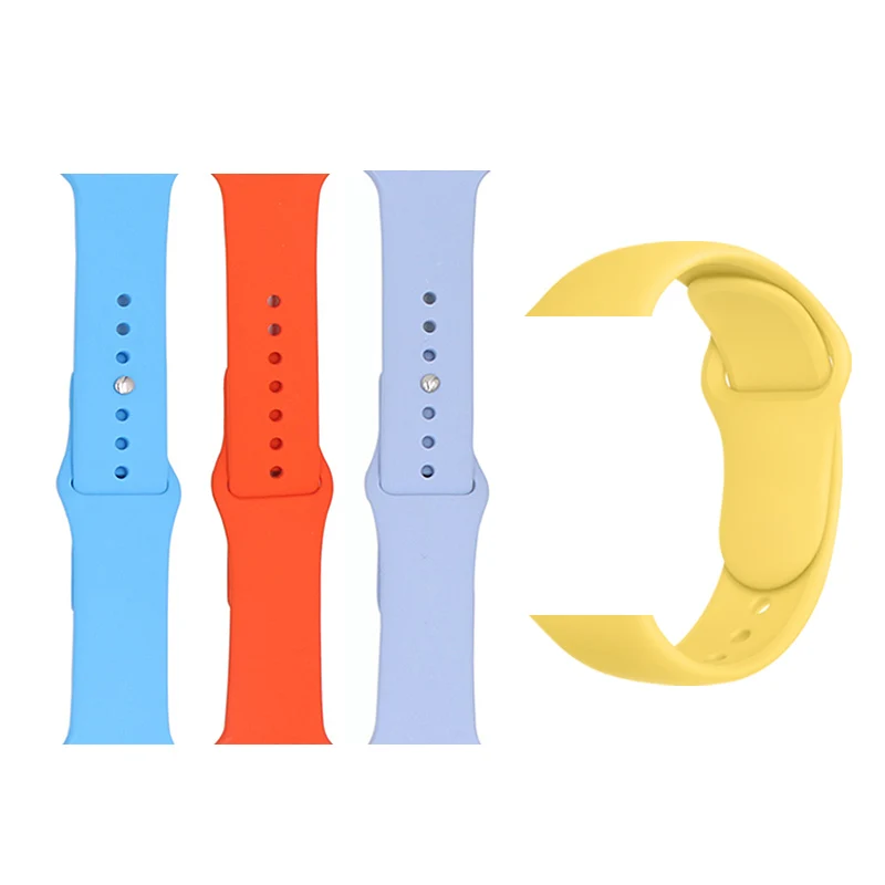 Classic silicone replacement band strap for Apple Watch band series 7 6 5 4 3 2 1 for watch strap 38 40 42 44 mm watch band