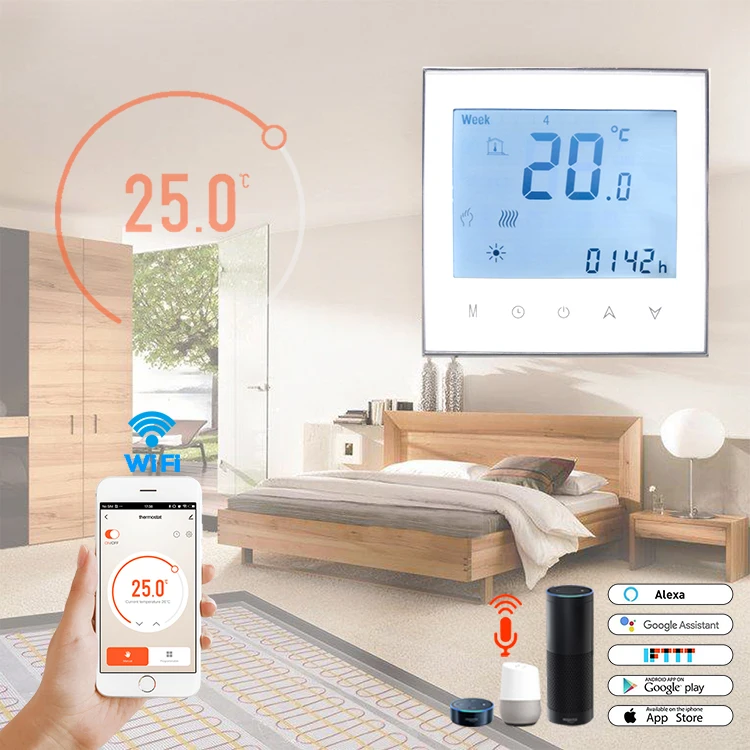 tuya wifi smart wireless floor heating thermostat wireless programmable room thermostat