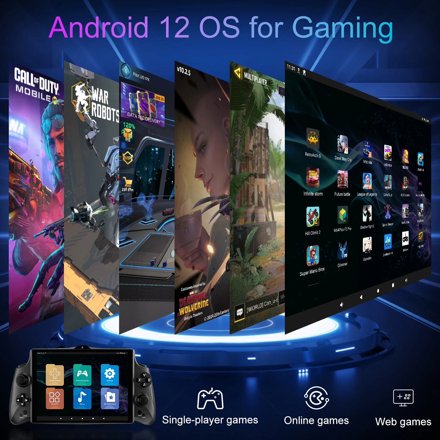 Cheap Gamepad 8 inch Retro Handheld Game Player 10000mAh FHD Touch Screen Game Console for Kids Handheld Game Players Gaming Pad