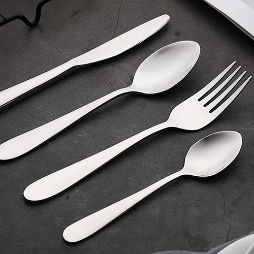 4PC High Quality Metal Silver 2019  Spoon Knife Fork Set Hot Sale Children Stainless Steel cutlery set For Kids