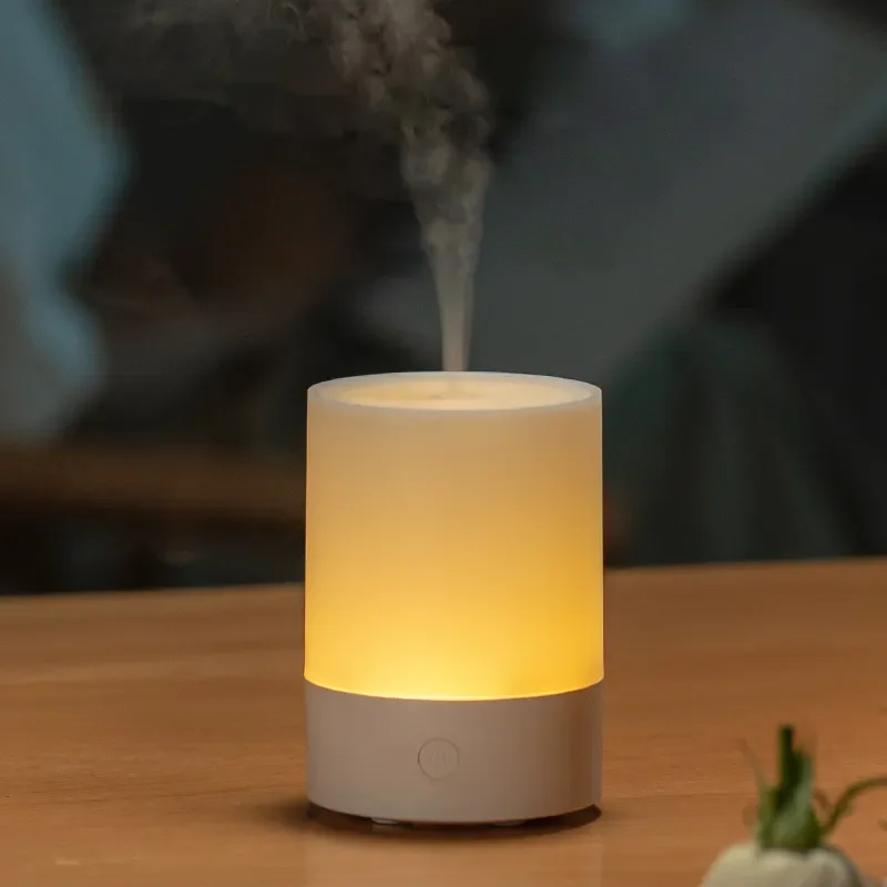 Morden Style Simulated Candle Humidifier Aroma Diffuser With Night Light Aromatherapy
