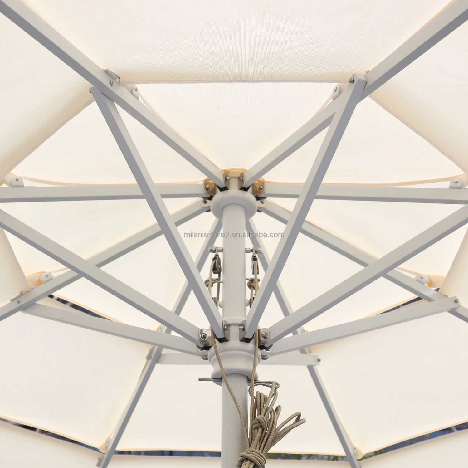 10ft 3 Tier Auto-tilt Outdoor Garden Backyard Table Market Aluminum Patio Umbrella