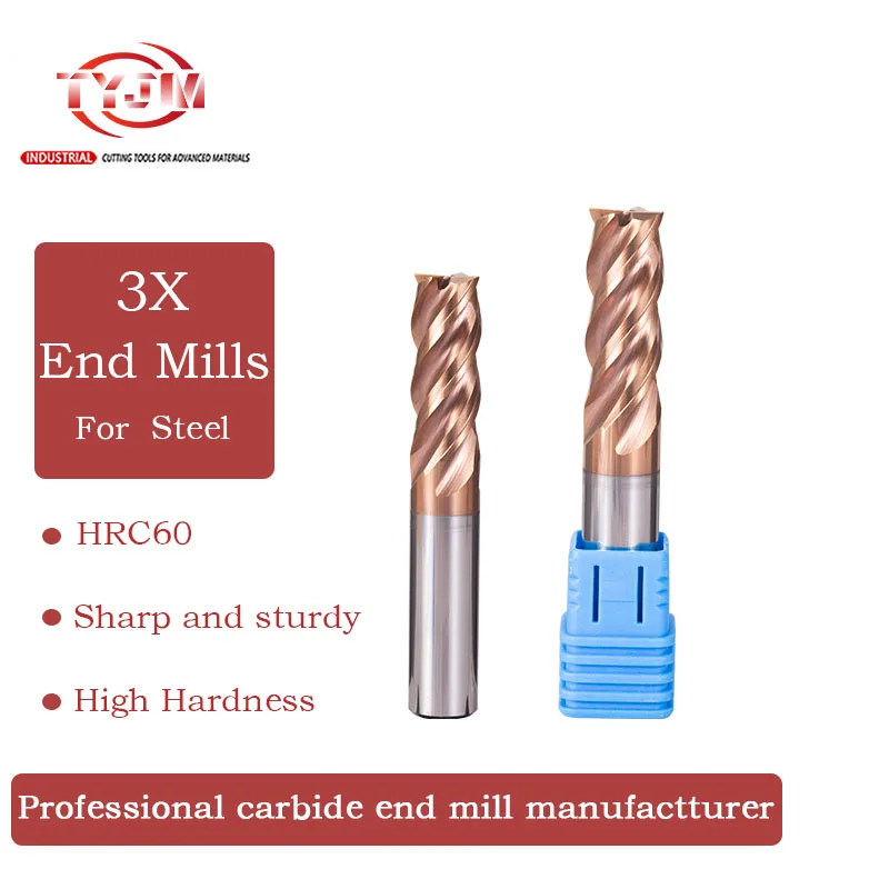 carbide end mill for stainless steel 4 Flute diamond coated cutting tools high precision cnc high quality milling cutter