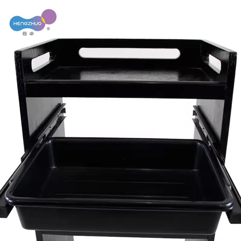 Salon Nail Trolley Cart for Hairdressing Tools Collecting Drawer Wood Paint Salon Furniture Storage Wooden Cart Wood Hair Spa