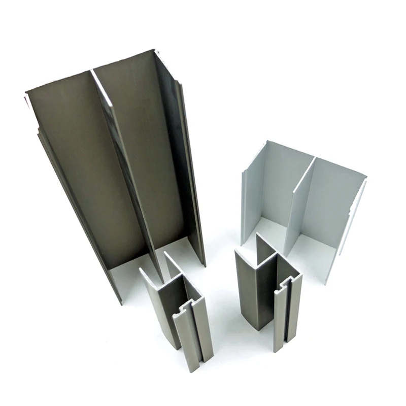 Anodized Silver Aluminum Alloy Extrusion Profile for Closet Wardrobe Door