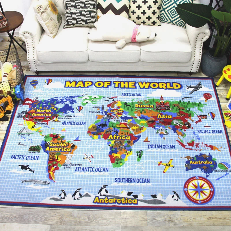 Boy and Girl City Street Map Nursery Bedroom Playroom Classroom Kids Study and Play Rug