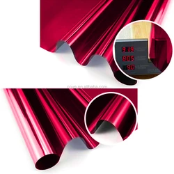 Red Solar Tint Window Film Self Adhesive Privacy Film One Way Mirrored Vinyl Reflective Glass Tint Sun Blocki