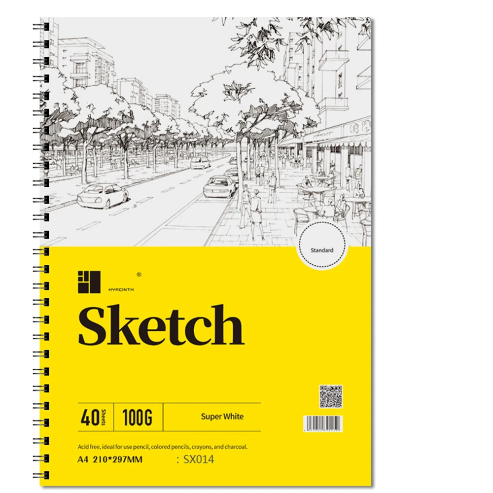
Hyacinth factory Sketch Book Sketchbook Sketch Pad Customized A3 A4 A5 Artist Spiral Notebook wire bound 40 sheets 
