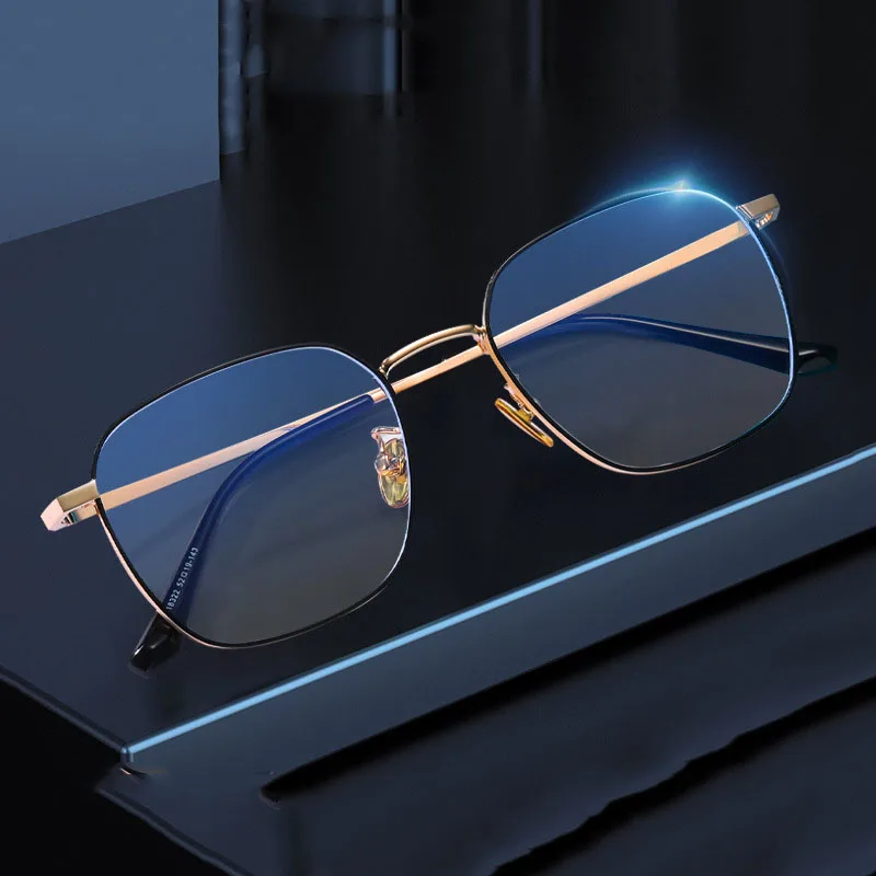 2022 square new photochromic eye glasses anti blue light glasses blue blocking eyewear optical