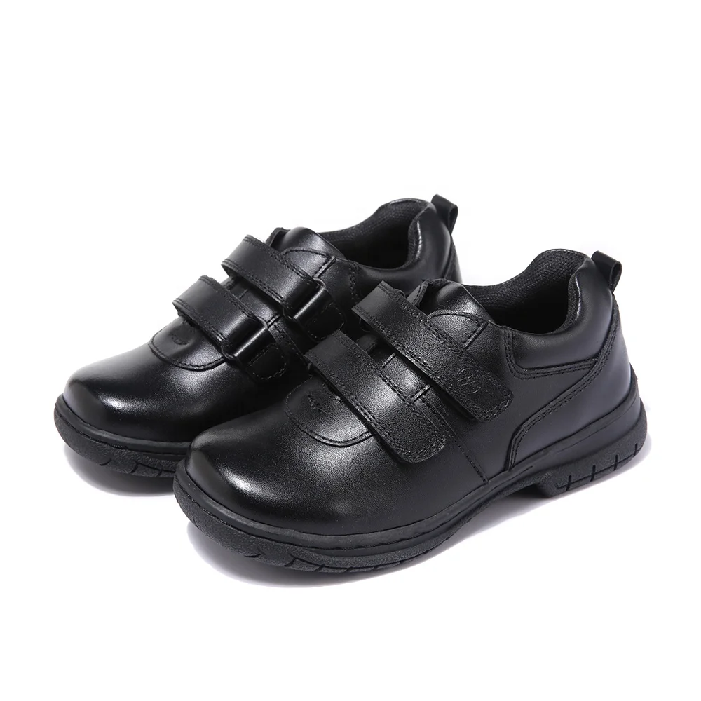
children kids black leather school shoes for boys boy student footwear factories 