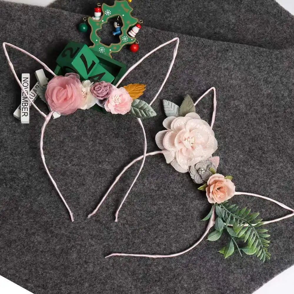 New Summer Girl Simulation Flower Rabbit Ears Hairband  For Vacation