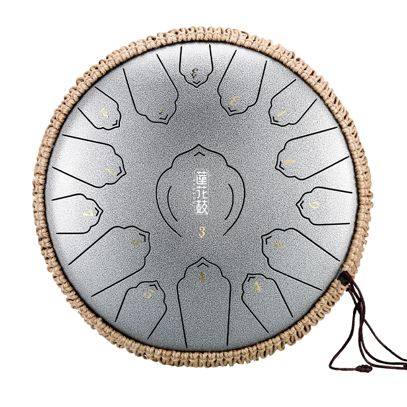 Steel Tongue Drum 13 Inch 15 Notes Hand Pan Drum Set including Music Book Drum Mallets Carry Bag Musical Instruments Accessory