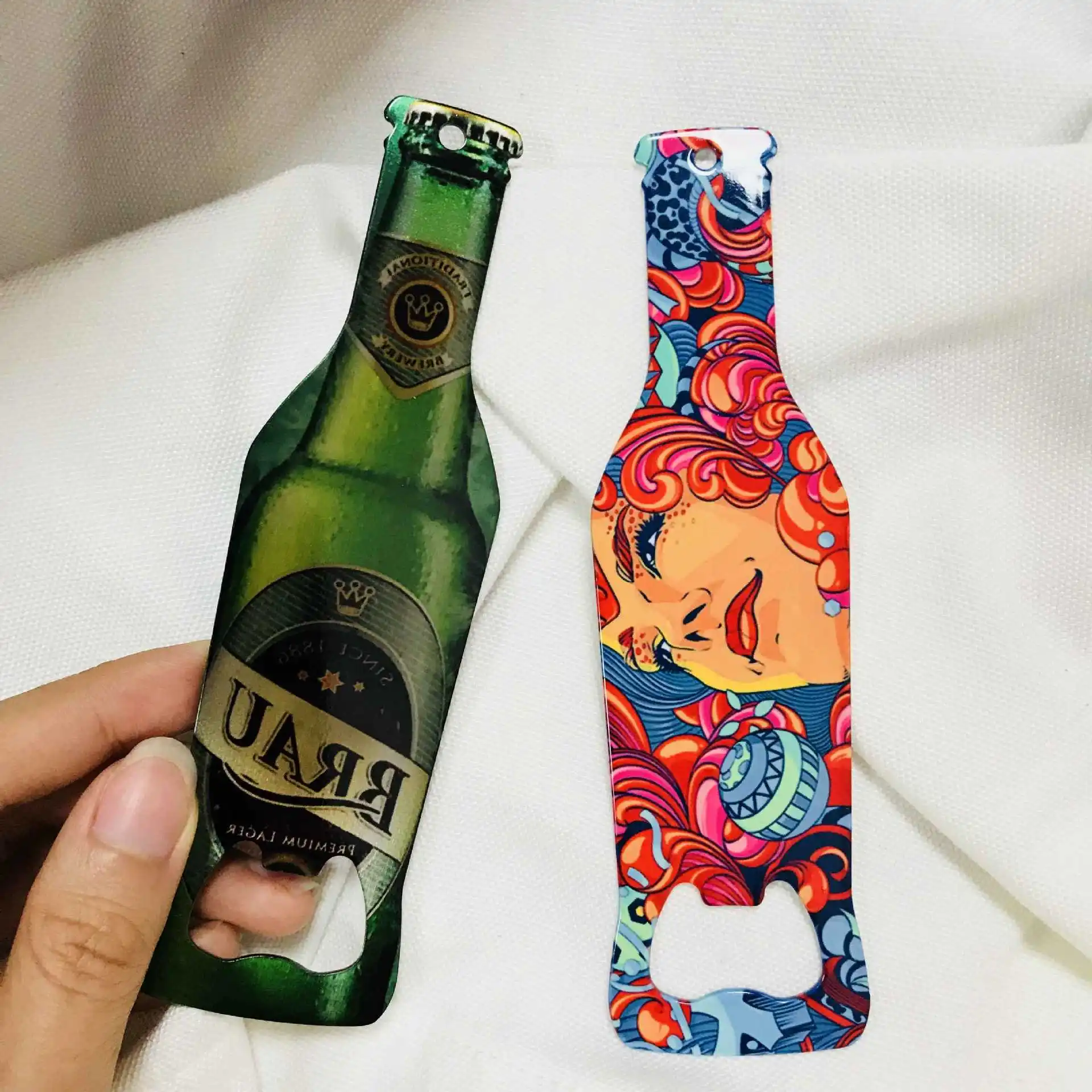 Free Shipping Back to School Sale Sublimation Blanks Metal Stainless Steel Bottle Openers Sublimation Keychain Bottle Opener