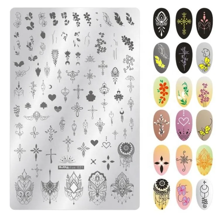 Professional Nail Art Decoration Tool Stamping Plate ZJoy plus013-010 Quality Engraving Image Stainless Steel Nail Stample Plate