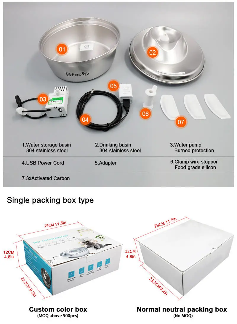 2022  Pets drinking water fountain, oem logo design source factory price cat dog water fountain with filters for pet drinking