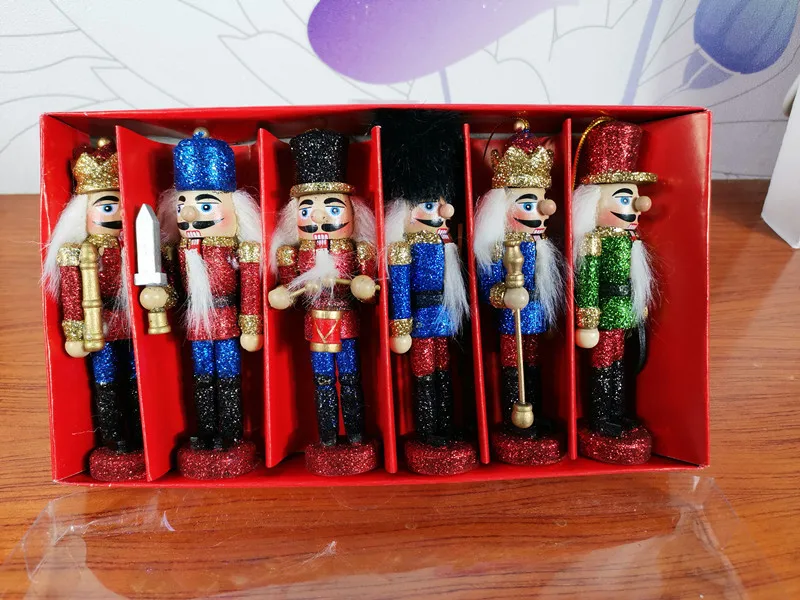Decor Festival Christmas Ornaments Polyresin Handmade The Nutcracker Walnut Soldiers Dolls Statues For  Home Christmas Tress Xma