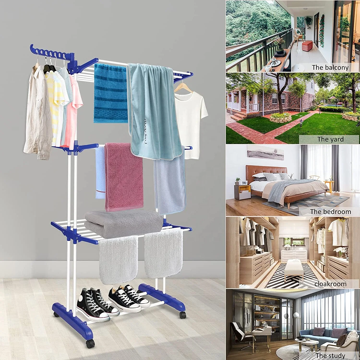 Clothes Drying Rack Cloth /extendable Folding Cloths Drying Rack with Stand Storage Holders & Racks Kitchen Rack Fashionable