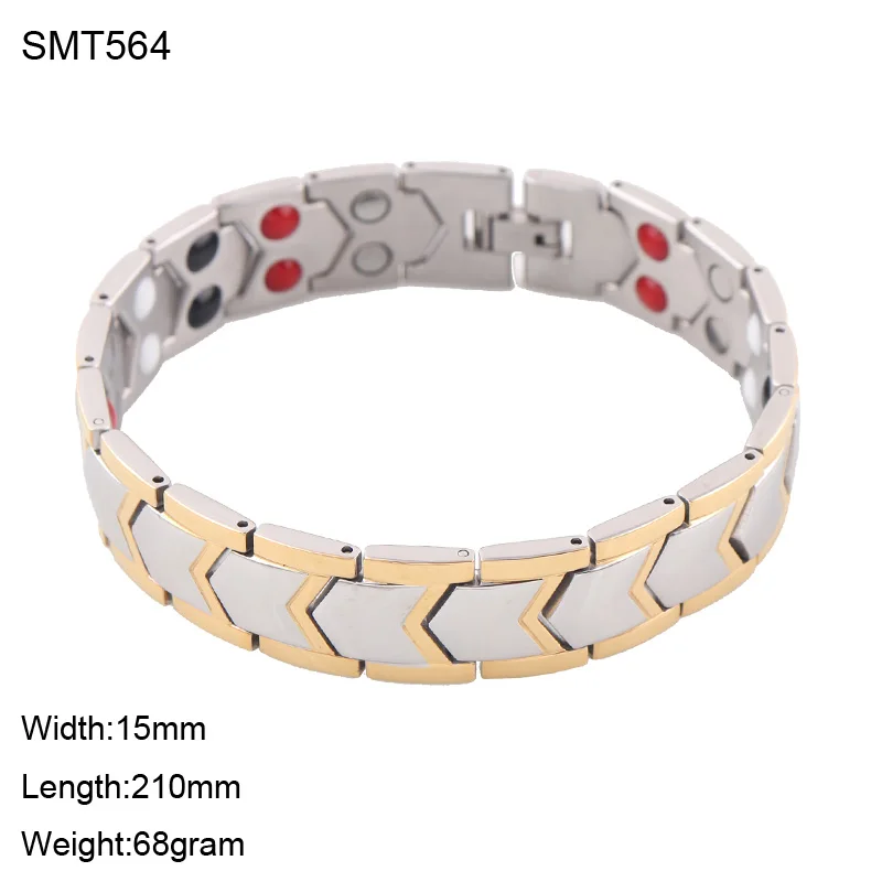 New Design 4 in 1 Germanium & Magnetic Stainless Steel Health Bracelet