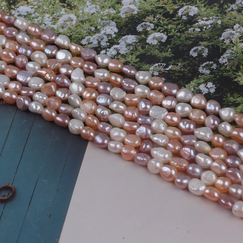 Wholesale 6-7mm Natural White Pink Purple Baroque Freshwater Pearl Beads For Jewelry Making