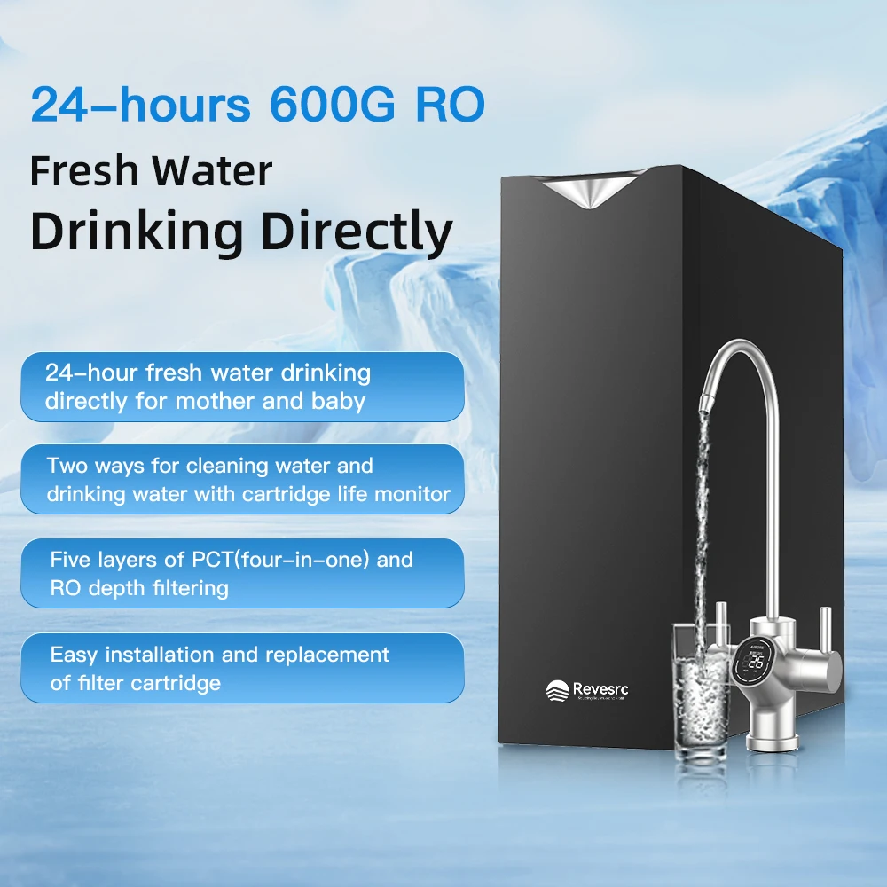 whole home pure water treatment machine 600G tankless water purifier with tap faucet filter ro pure water machine