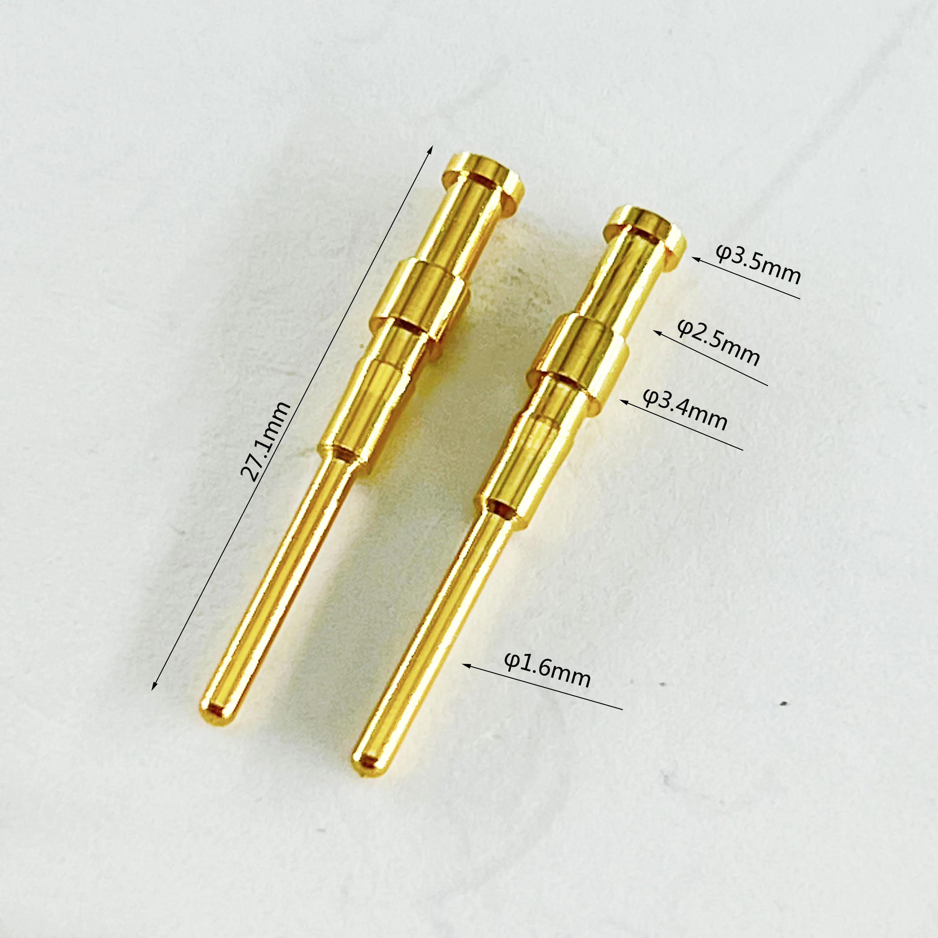 machining services Solid copper needle wire connector Waterproof welding wire wire connector  gold plated pins