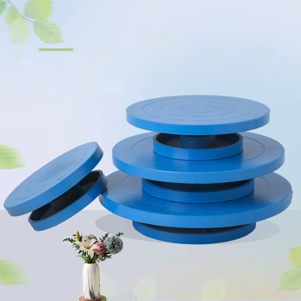 Metal Pottery Banding Wheel Manual Turntable Turn plate Clay Sculpture Painting Double Sided Rotary Tool